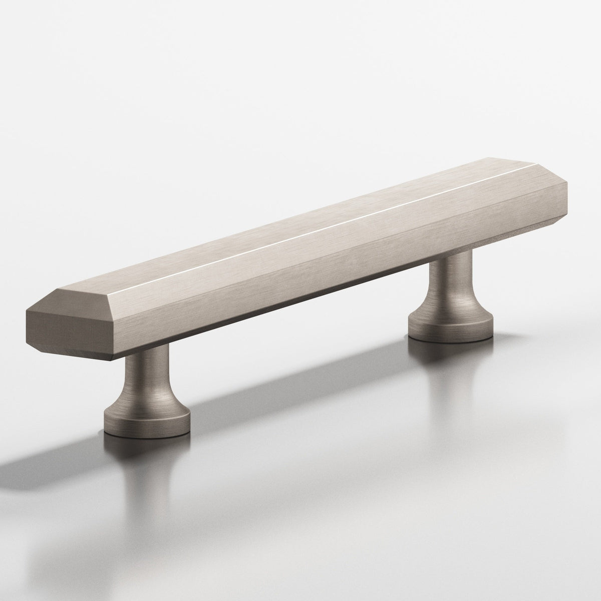 Colonial Bronze 276 Rectangular Beveled Pull with Flared Posts, 1-1/4 x 1/2 in - Matte Satin Nickel