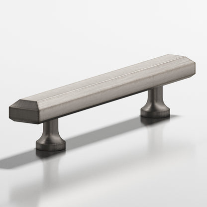 Colonial Bronze 276 Rectangular Beveled Pull with Flared Posts, 1-1/4 x 1/2 in - Pewter