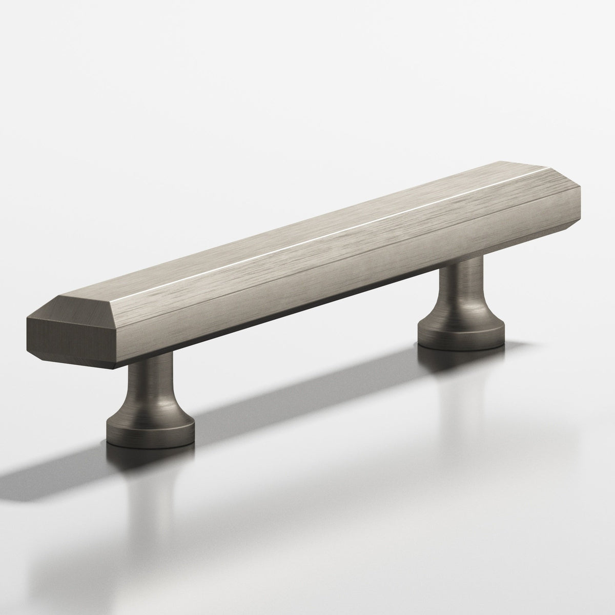 Colonial Bronze 272 Rectangular Beveled Pull with Flared Posts, 3/4 x 3/8 in - Matte Pewter