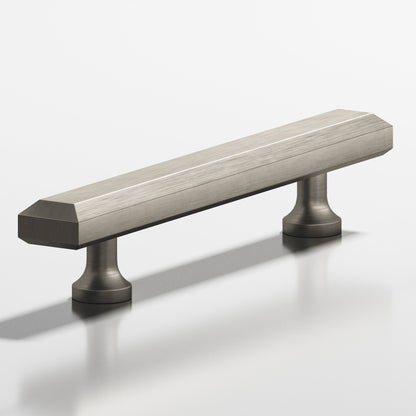Colonial Bronze 276 Rectangular Beveled Pull with Flared Posts, 1-1/4 x 1/2 in - Matte Pewter