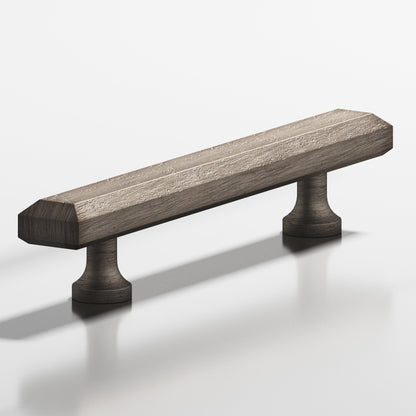 Colonial Bronze 276 Rectangular Beveled Pull with Flared Posts, 1-1/4 x 1/2 in - Distressed Pewter