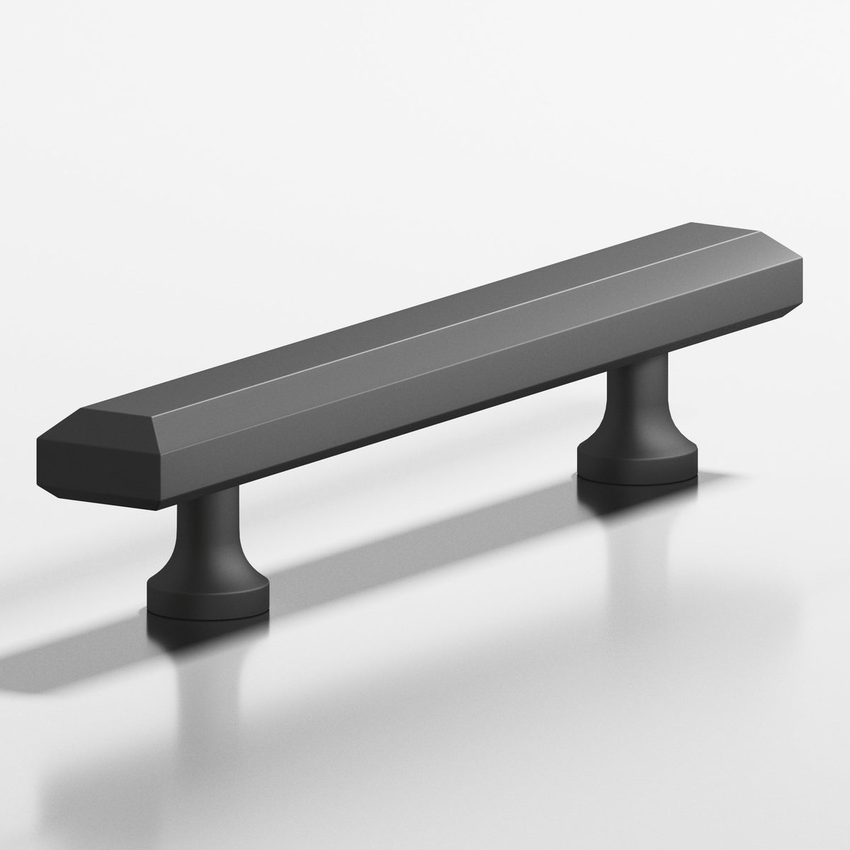 Colonial Bronze 272 Rectangular Beveled Pull with Flared Posts, 3/4 x 3/8 in - Matte Graphite