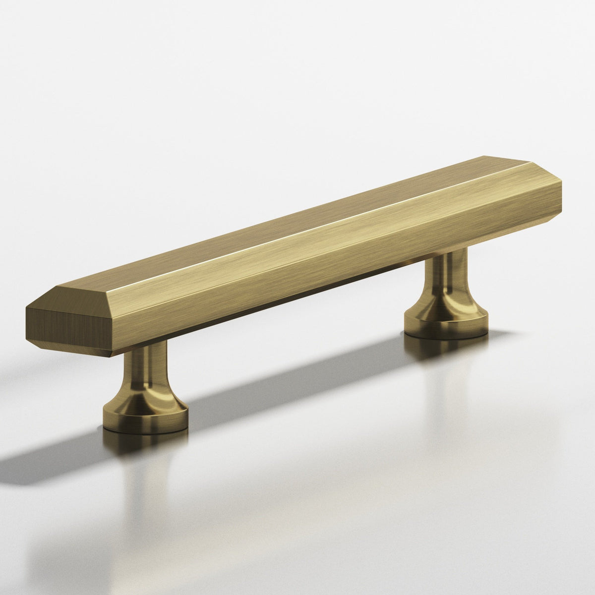 Colonial Bronze 276 Rectangular Beveled Pull with Flared Posts, 1-1/4 x 1/2 in - Antique Brass