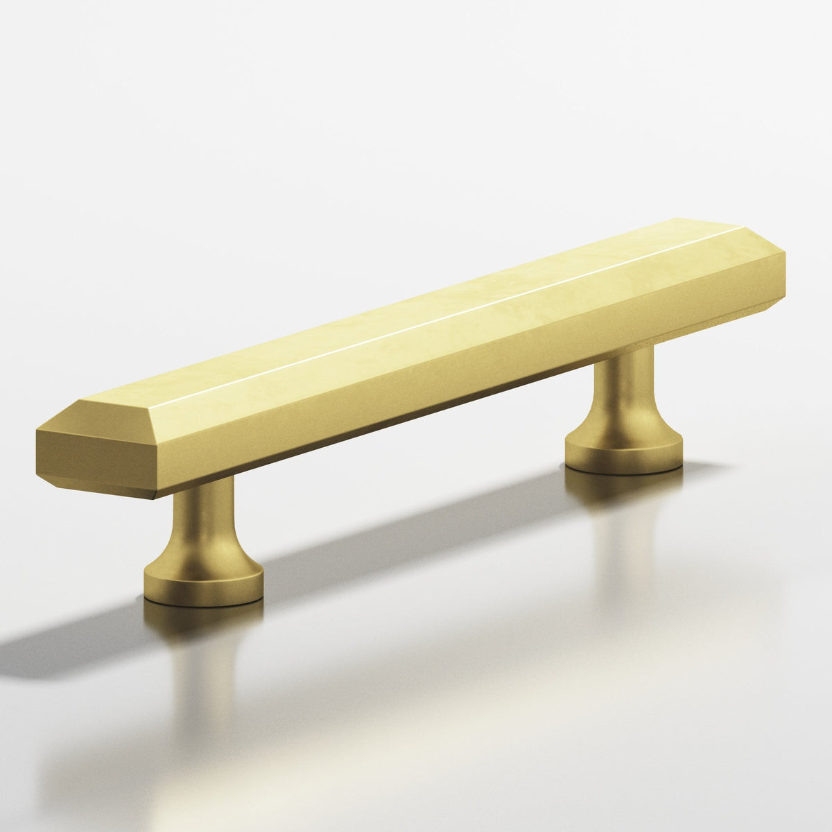 Colonial Bronze 272 Rectangular Beveled Pull with Flared Posts, 3/4 x 3/8 in - Matte Satin Brass