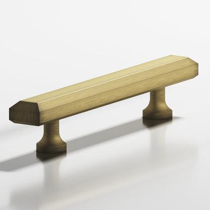 Colonial Bronze 276 Rectangular Beveled Pull with Flared Posts, 1-1/4 x 1/2 in - Matte Antique Satin Brass