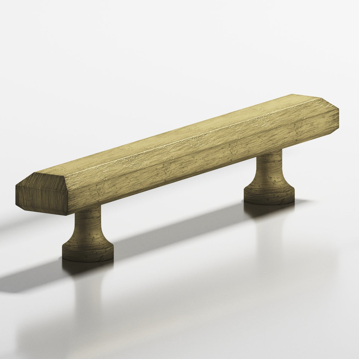 Colonial Bronze 272 Rectangular Beveled Pull with Flared Posts, 3/4 x 3/8 in - Distressed Antique Brass