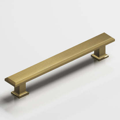 Colonial Bronze 278 Square Beveled Pull with Flared Square Posts - Antique Brass