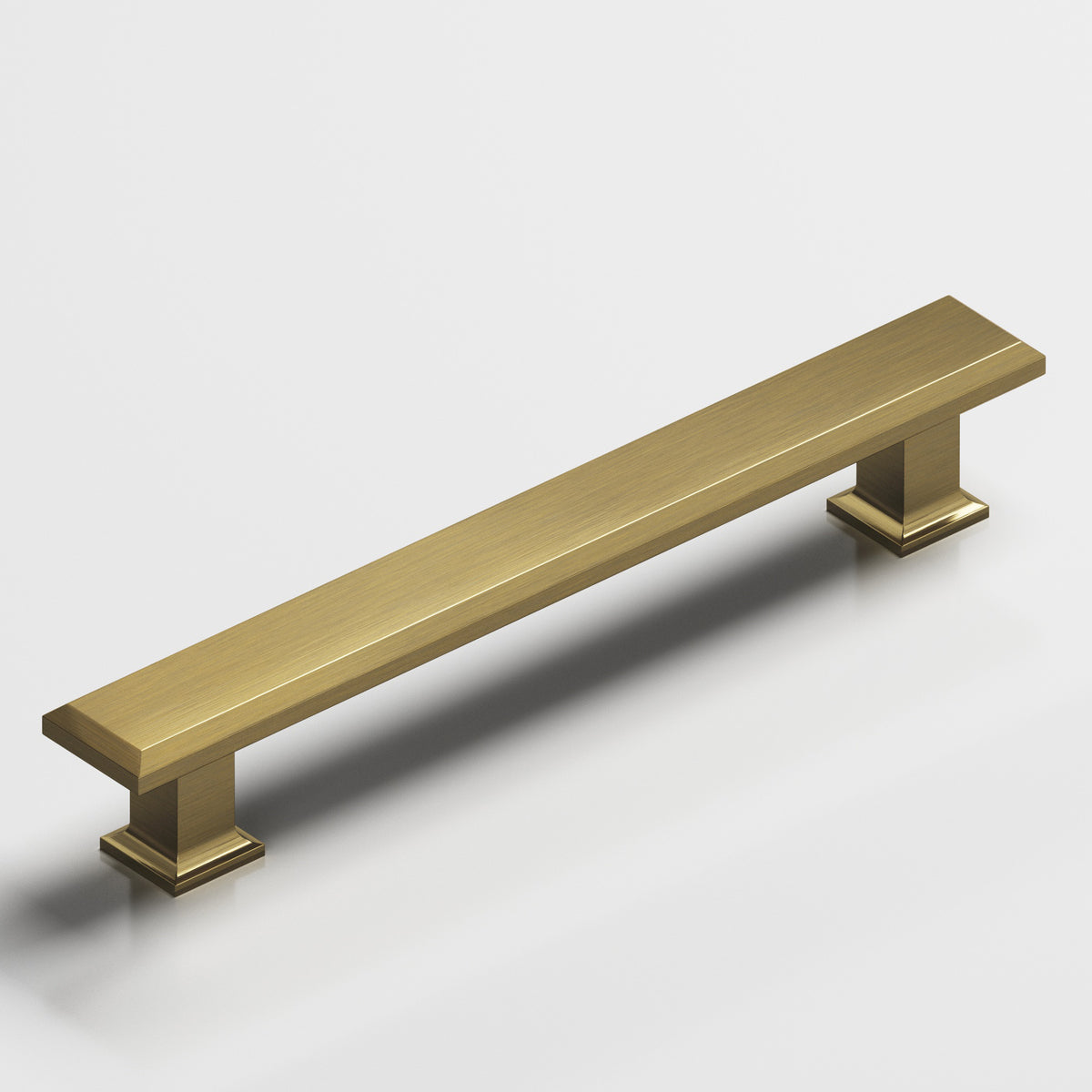 Colonial Bronze 279 Square Beveled Appliance Pull with Flared Square Posts - Antique Brass