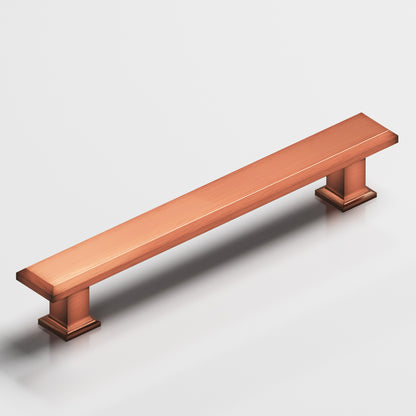 Colonial Bronze 274 Square Beveled Pull with Flared Square Posts - Antique Copper