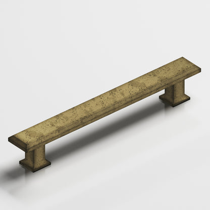 Colonial Bronze 274 Square Beveled Pull with Flared Square Posts - Distressed Antique Brass