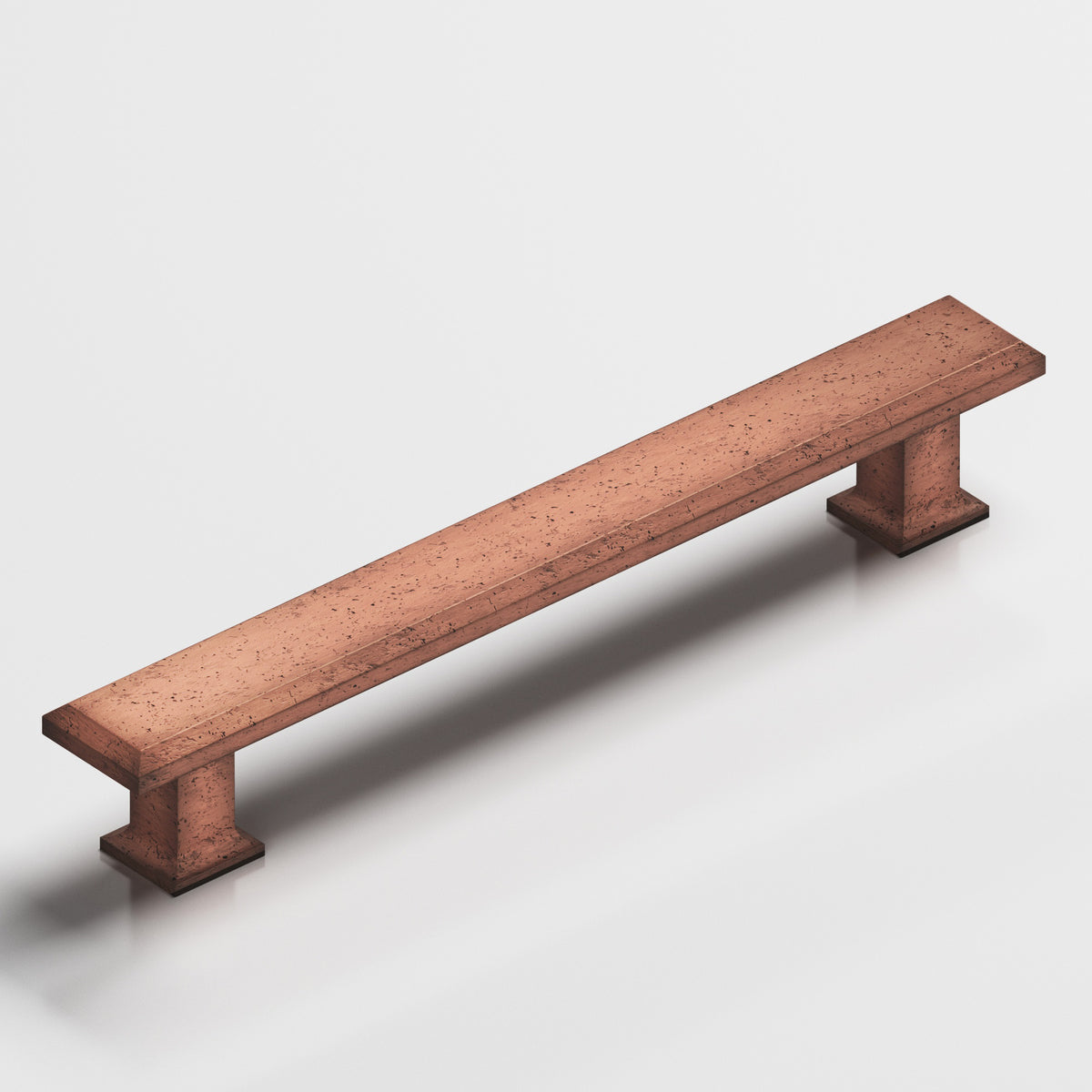Colonial Bronze 279 Square Beveled Appliance Pull with Flared Square Posts - Distressed Antique Copper