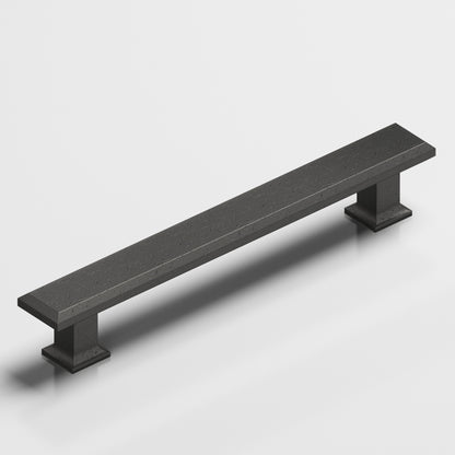 Colonial Bronze 274 Square Beveled Pull with Flared Square Posts - Distressed Satin Black