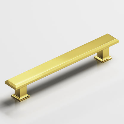 Colonial Bronze 274 Square Beveled Pull with Flared Square Posts - French Gold