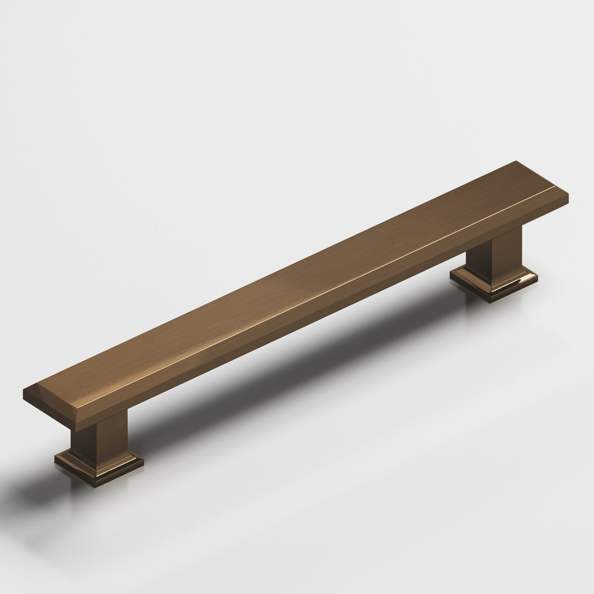 Colonial Bronze 274 Square Beveled Pull with Flared Square Posts - Light Statuary Bronze
