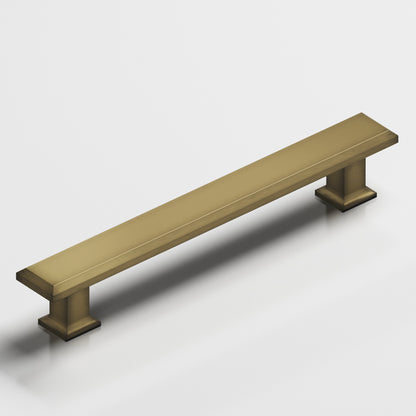 Colonial Bronze 278 Square Beveled Pull with Flared Square Posts - Matte Antique Satin Brass