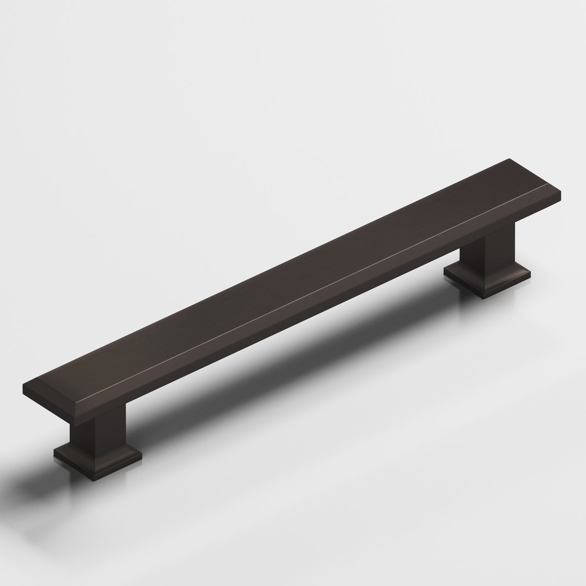 Colonial Bronze 274 Square Beveled Pull with Flared Square Posts - Matte Dark Statuary Bronze