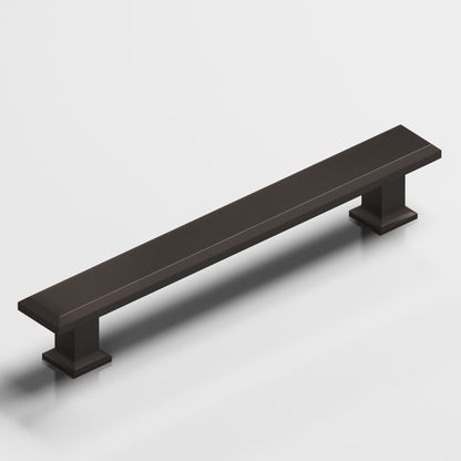 Colonial Bronze 274 Square Beveled Pull with Flared Square Posts - Matte Dark Statuary Bronze