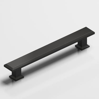 Colonial Bronze 274 Square Beveled Pull with Flared Square Posts - Matte Satin Black