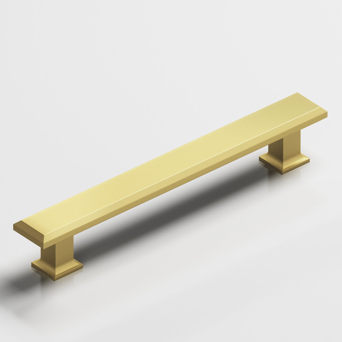 Colonial Bronze 274 Square Beveled Pull with Flared Square Posts - Matte Satin Brass