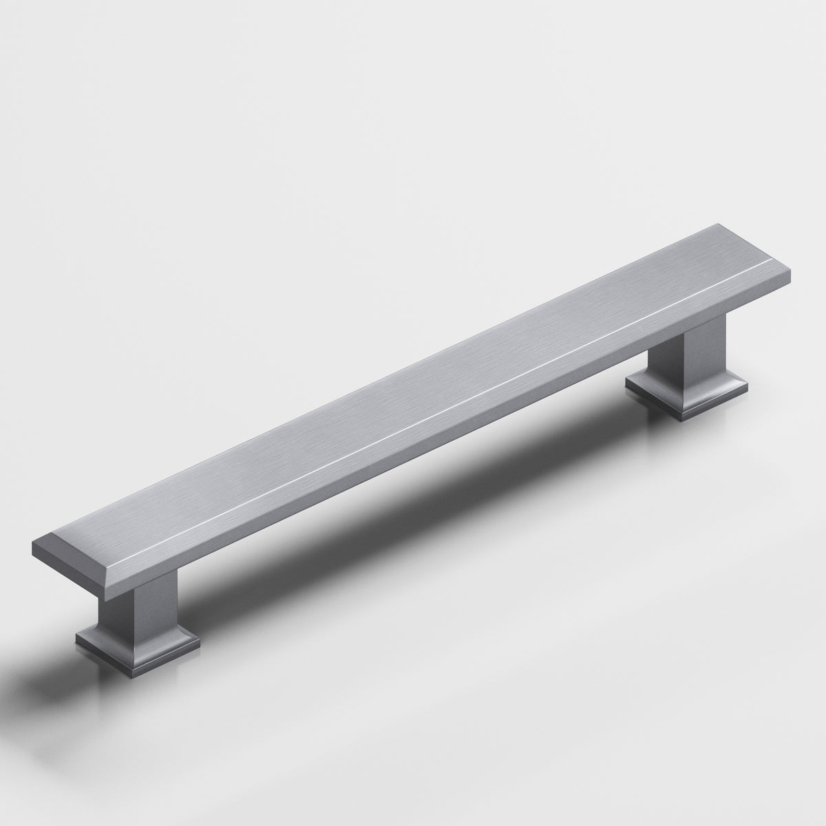 Colonial Bronze 274 Square Beveled Pull with Flared Square Posts - Matte Satin Chrome