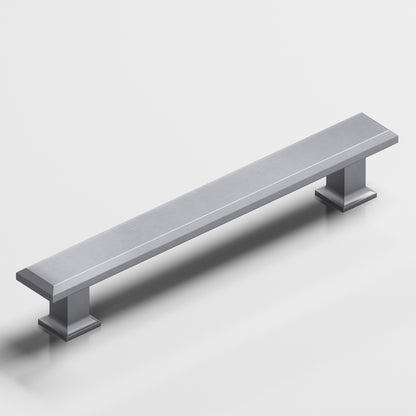 Colonial Bronze 274 Square Beveled Pull with Flared Square Posts - Matte Satin Chrome