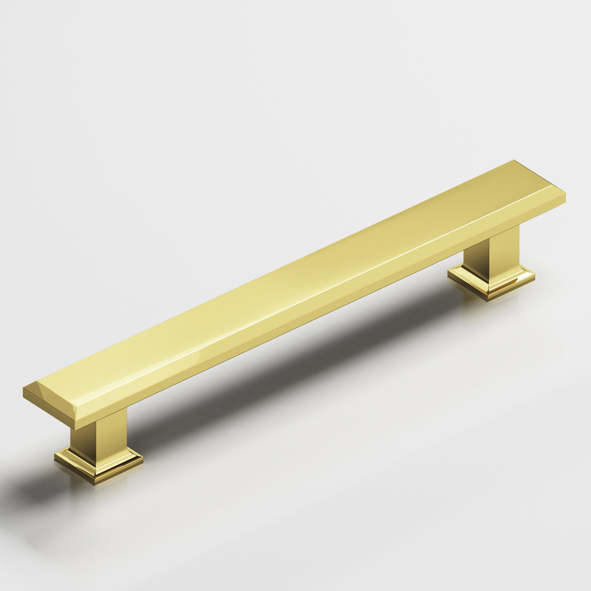 Colonial Bronze 274 Square Beveled Pull with Flared Square Posts - Polished Brass