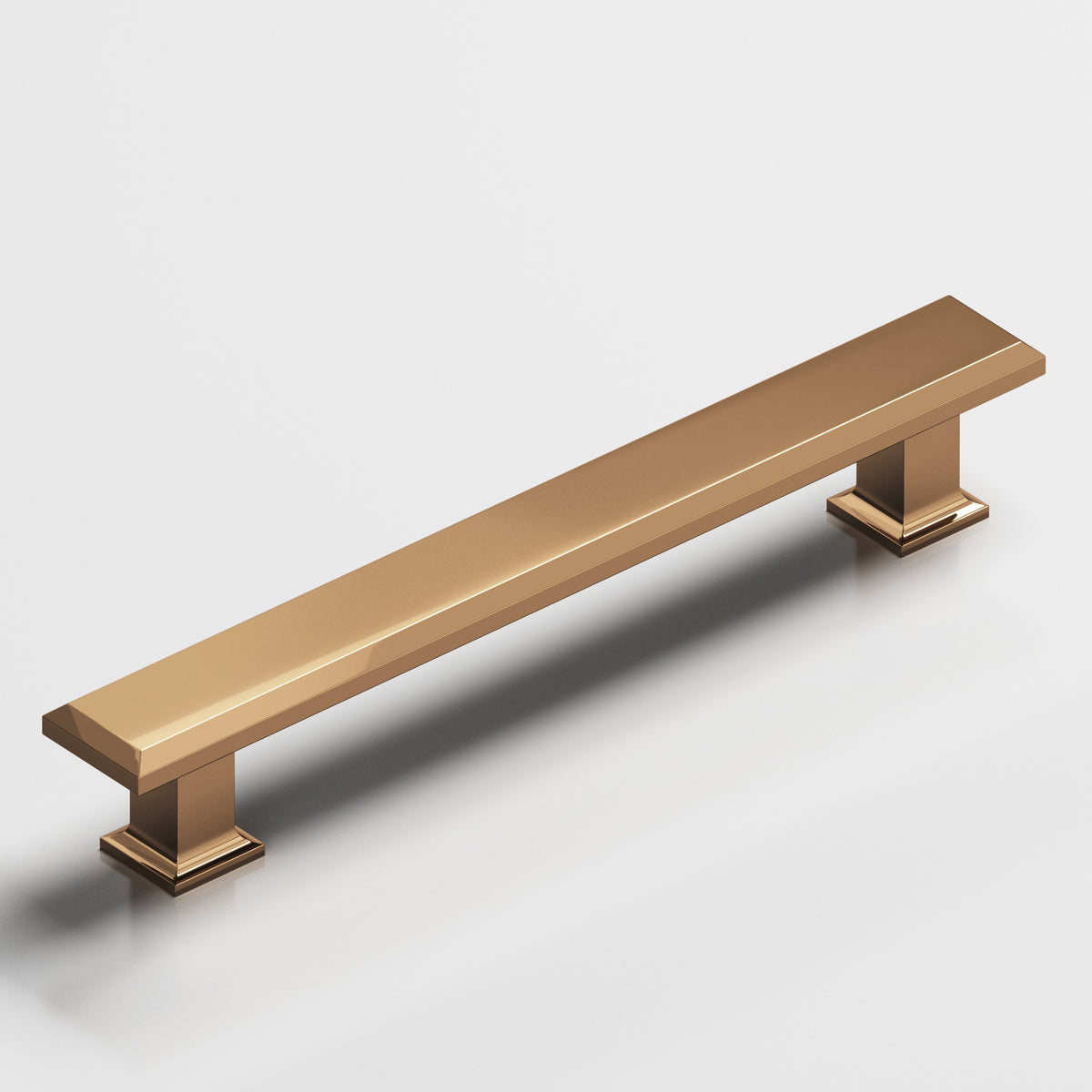 Colonial Bronze 274 Square Beveled Pull with Flared Square Posts - Polished Bronze