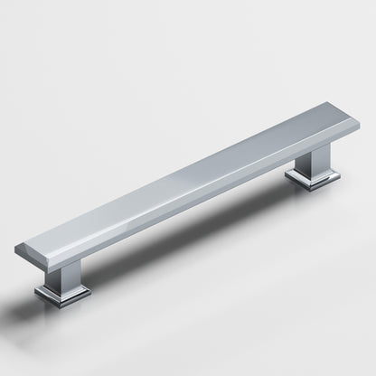Colonial Bronze 274 Square Beveled Pull with Flared Square Posts - Polished Chrome