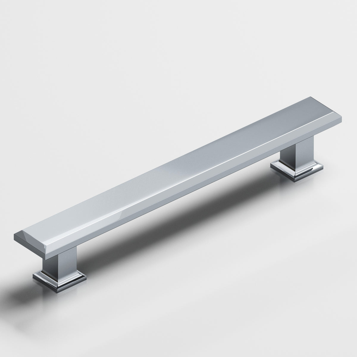 Colonial Bronze 278 Square Beveled Pull with Flared Square Posts - Polished Chrome