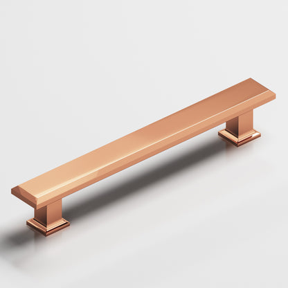 Colonial Bronze 279 Square Beveled Appliance Pull with Flared Square Posts - Polished Copper