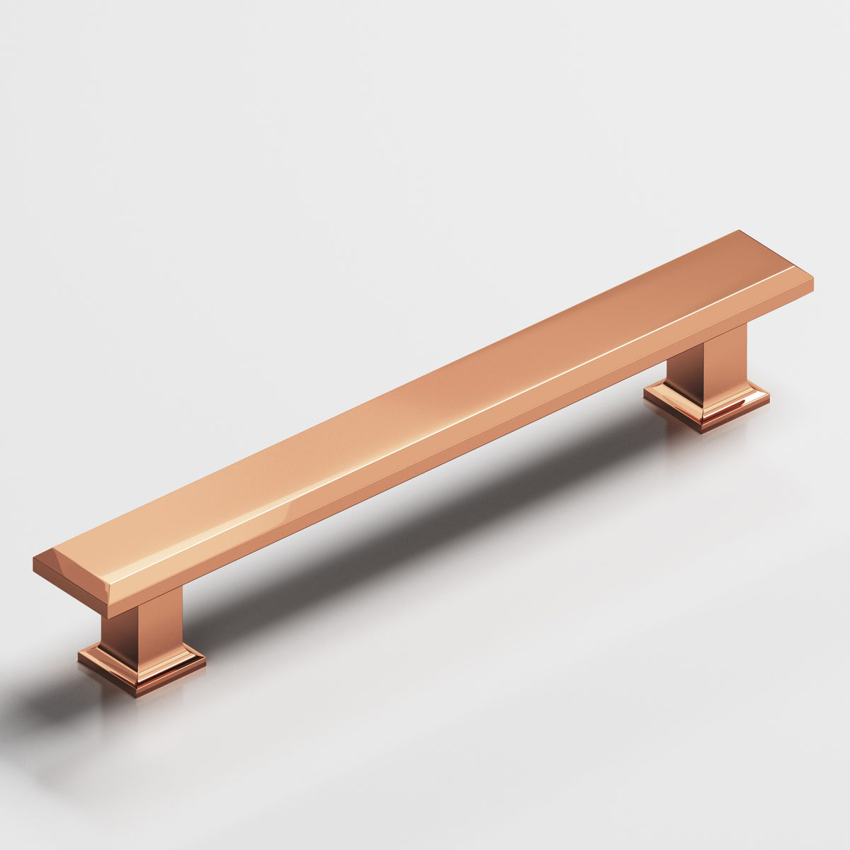 Colonial Bronze 278 Square Beveled Pull with Flared Square Posts - Polished Copper