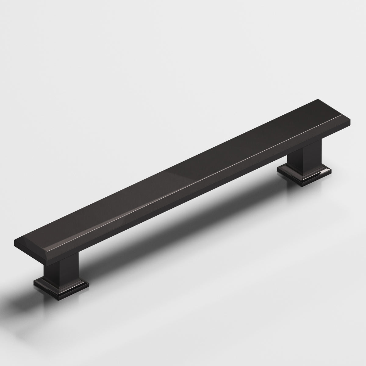 Colonial Bronze 278 Square Beveled Pull with Flared Square Posts - Satin Black