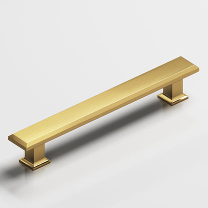 Colonial Bronze 279 Square Beveled Appliance Pull with Flared Square Posts - Satin Brass