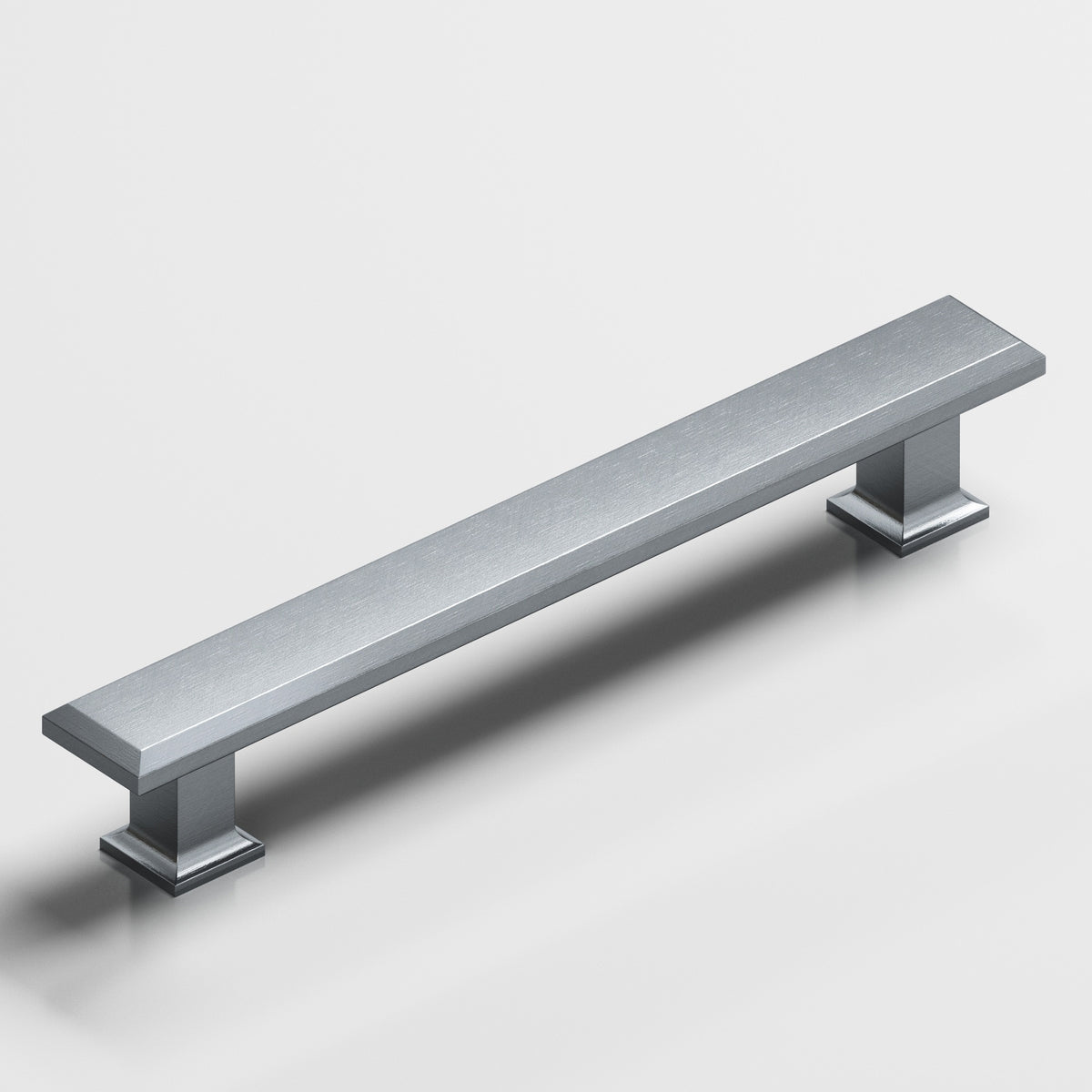Colonial Bronze 274 Square Beveled Pull with Flared Square Posts - Satin Chrome