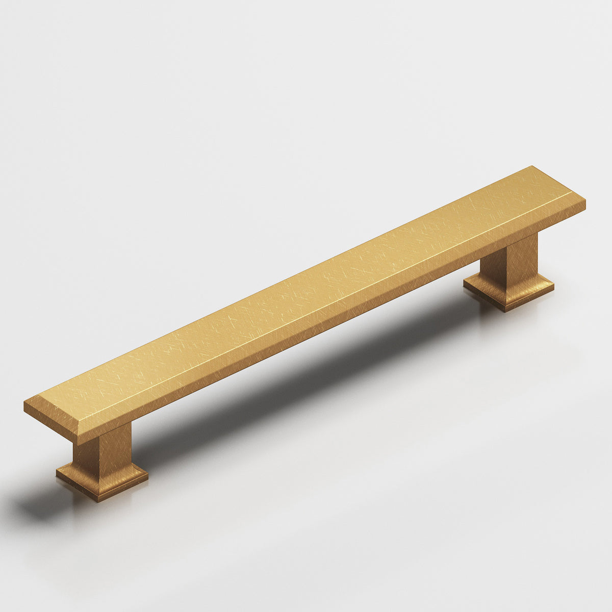 Colonial Bronze 274 Square Beveled Pull with Flared Square Posts - Weathered Brass