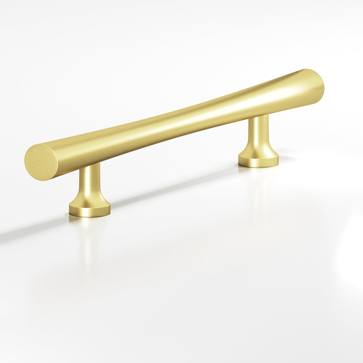 Colonial Bronze 294 Hourglass Pull with Flared Posts, 1-1/4 in Diameter - Matte Satin Brass
