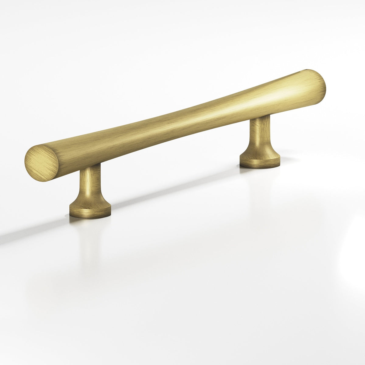 Colonial Bronze 296 Hourglass Pull with Flared Posts, 1 in Diameter - Matte Antique Satin Brass