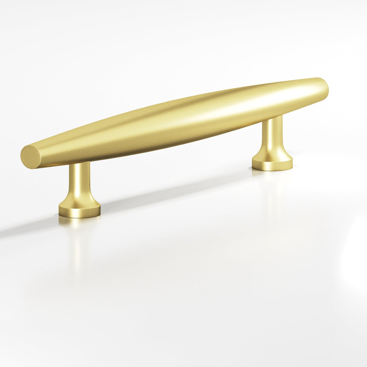 Colonial Bronze 295 Cigar Pull with Flared Posts, 1-1/4 in Diameter - Matte Satin Brass