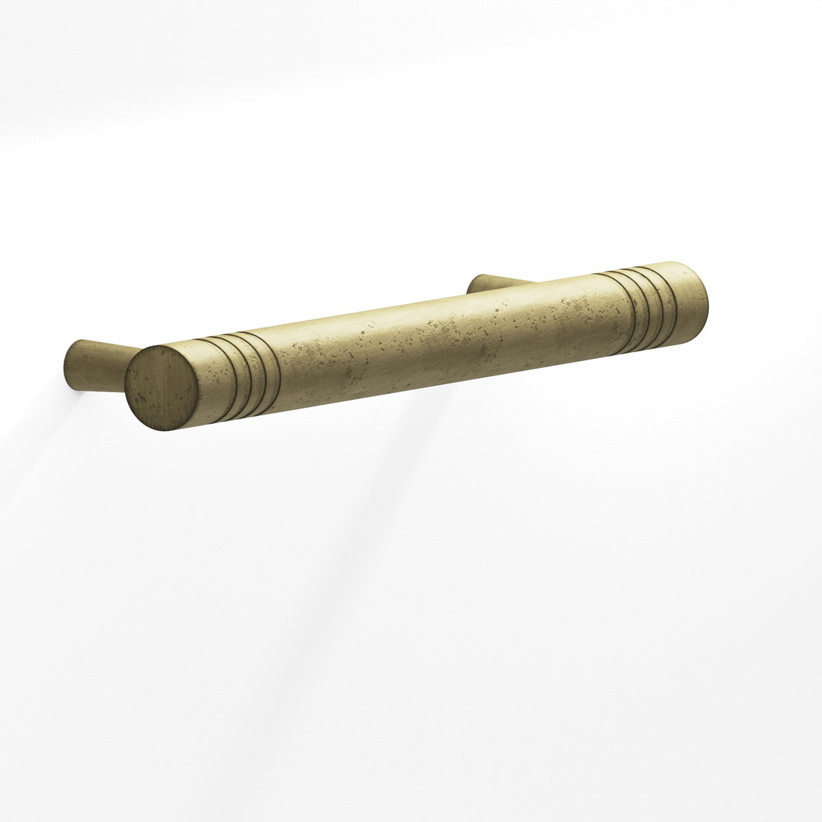 Colonial Bronze 304 Grooved Round Pull with Tapered Posts, 1/2 in Diameter - Distressed Antique Brass