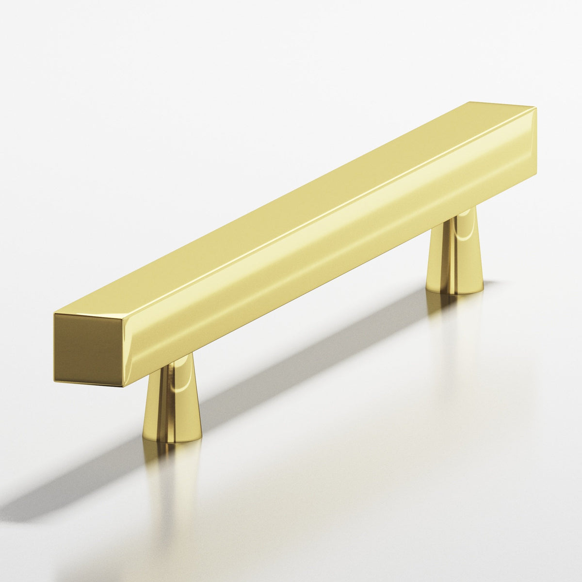 Colonial Bronze 306 Square Pull with Tapered Posts, 7/16 in Square Bar - Polished Brass