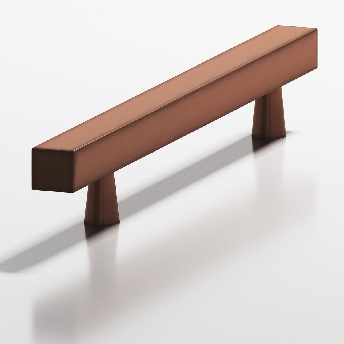 Colonial Bronze 306 Square Pull with Tapered Posts, 7/16 in Square Bar - Matte Antique Copper