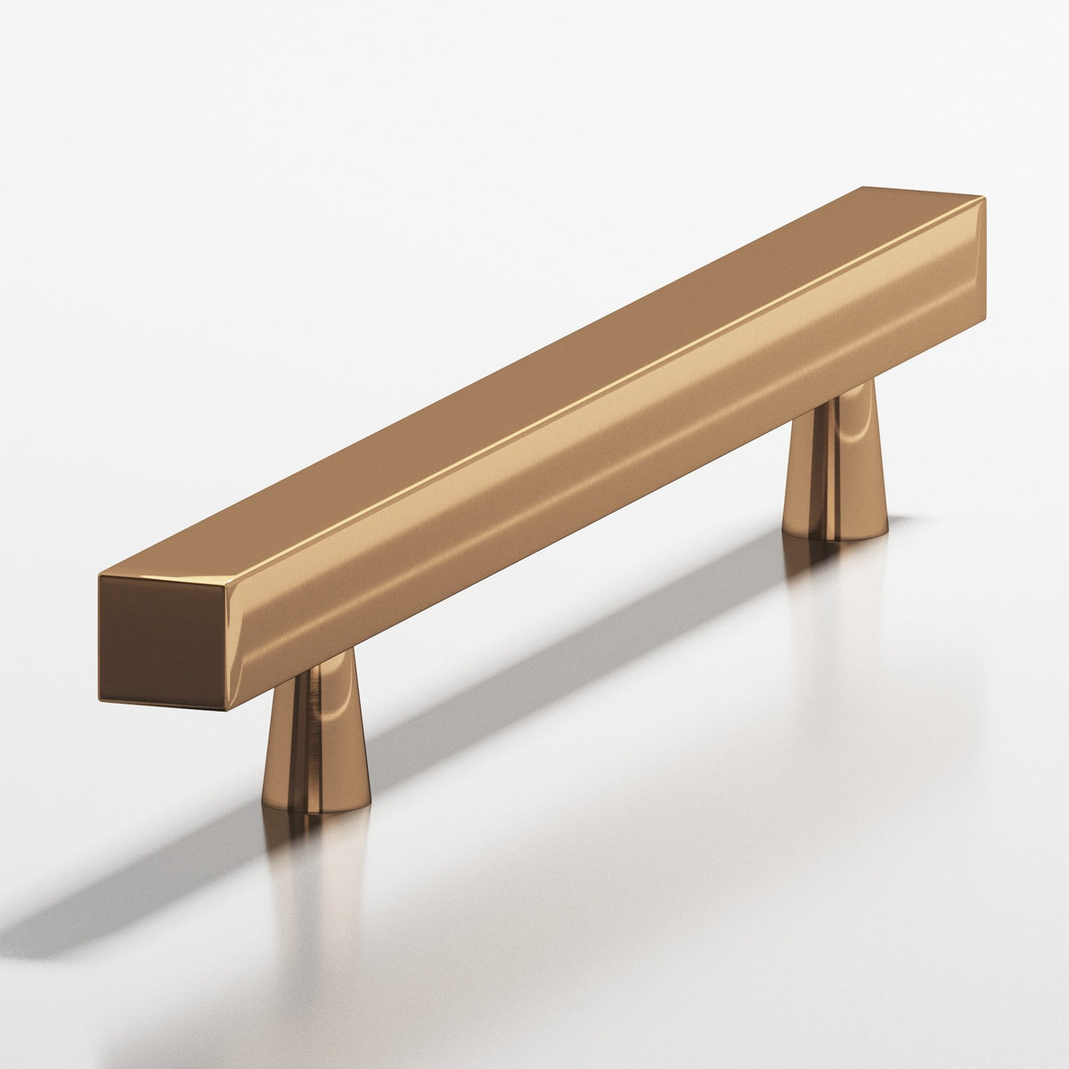 Colonial Bronze 306 Square Pull with Tapered Posts, 7/16 in Square Bar - Polished Bronze