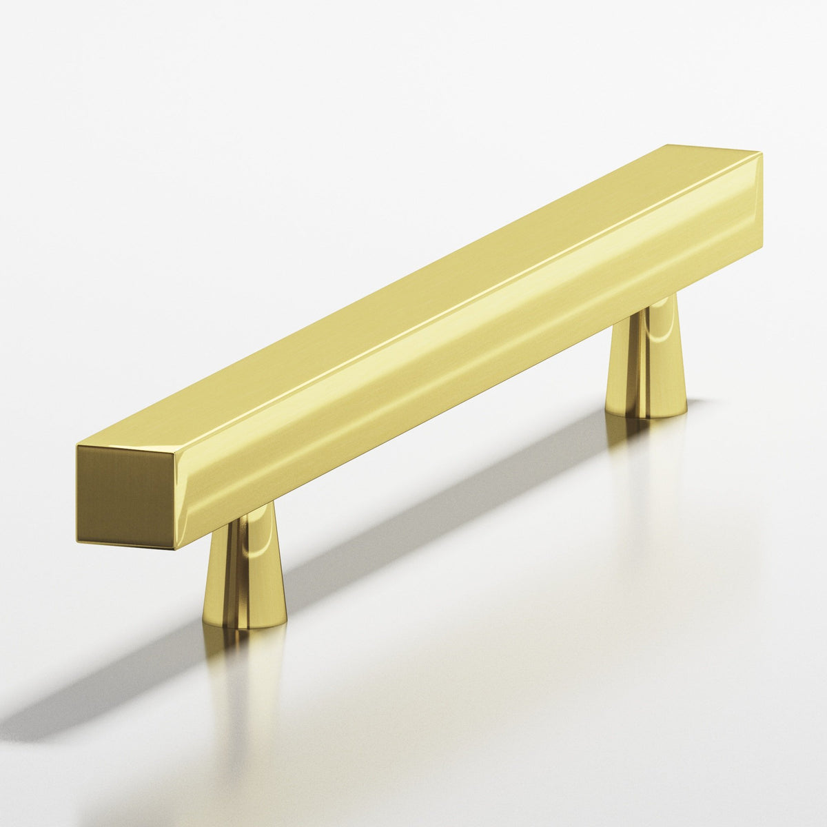 Colonial Bronze 306 Square Pull with Tapered Posts, 7/16 in Square Bar - Unlacquered Polished Brass