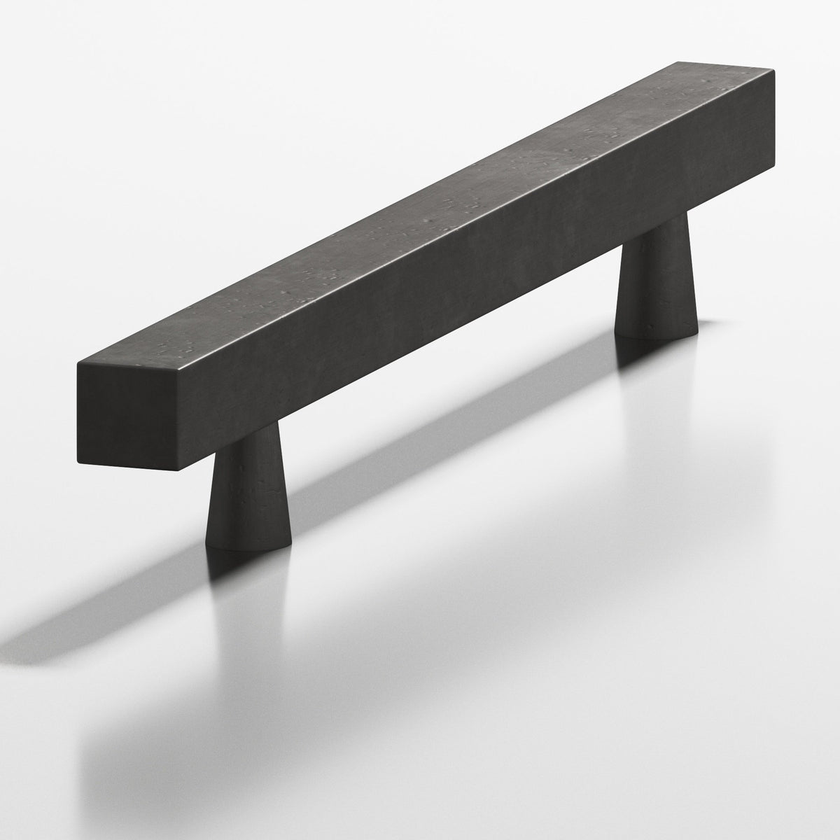 Colonial Bronze 306 Square Pull with Tapered Posts, 7/16 in Square Bar - Distressed Satin Black