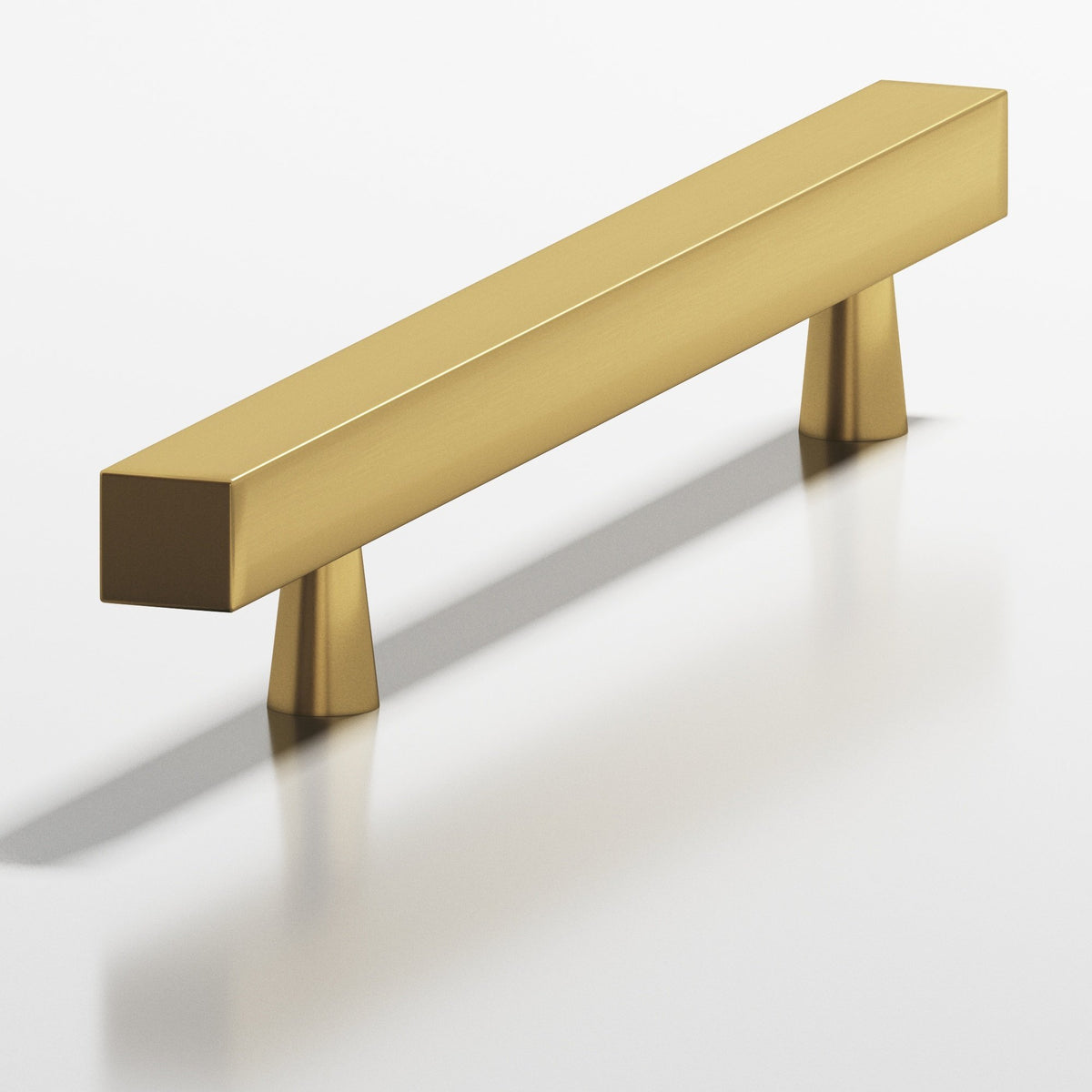 Colonial Bronze 306 Square Pull with Tapered Posts, 7/16 in Square Bar - Satin Brass