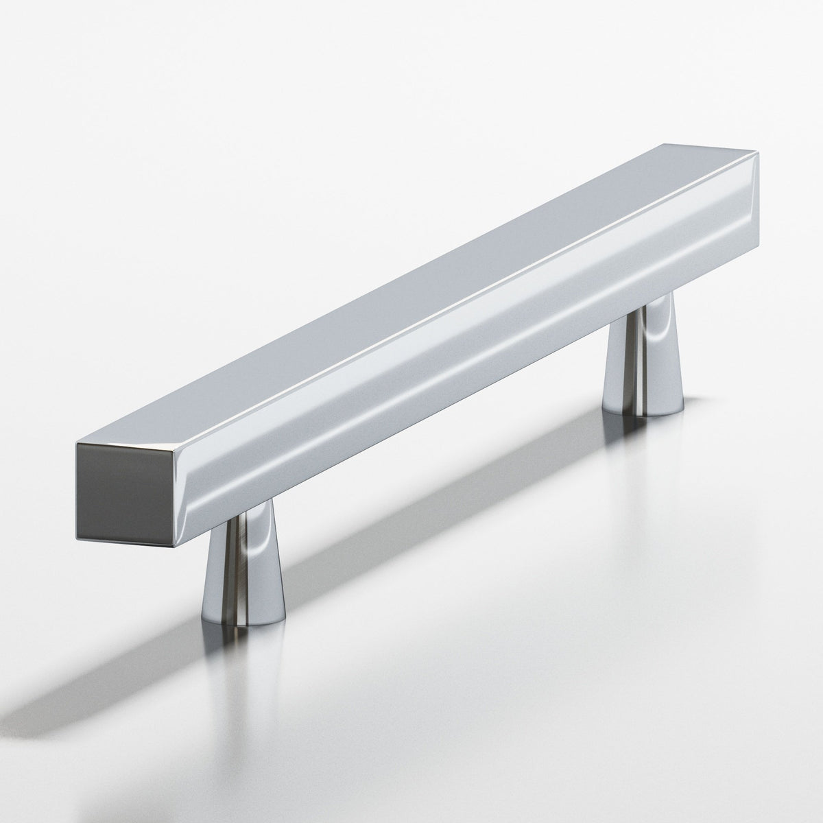 Colonial Bronze 306 Square Pull with Tapered Posts, 7/16 in Square Bar - Polished Chrome