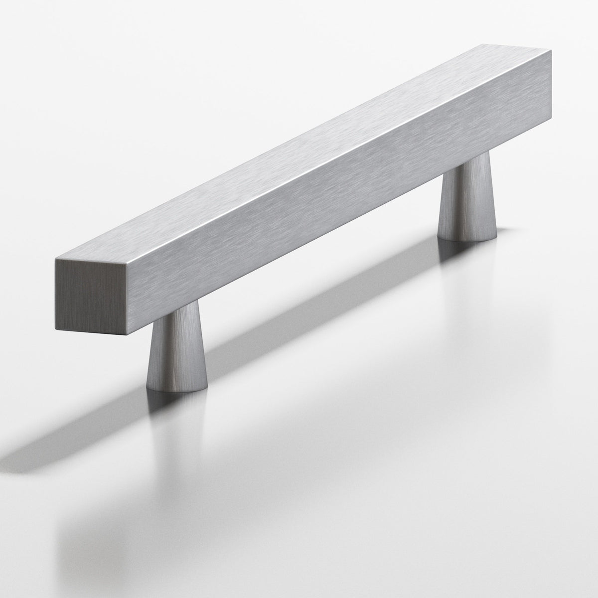 Colonial Bronze 306 Square Pull with Tapered Posts, 7/16 in Square Bar - Matte Satin Chrome