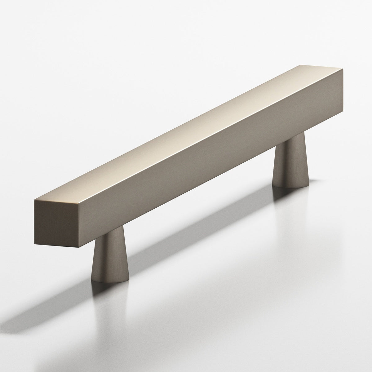 Colonial Bronze 306 Square Pull with Tapered Posts, 7/16 in Square Bar - Matte Pewter