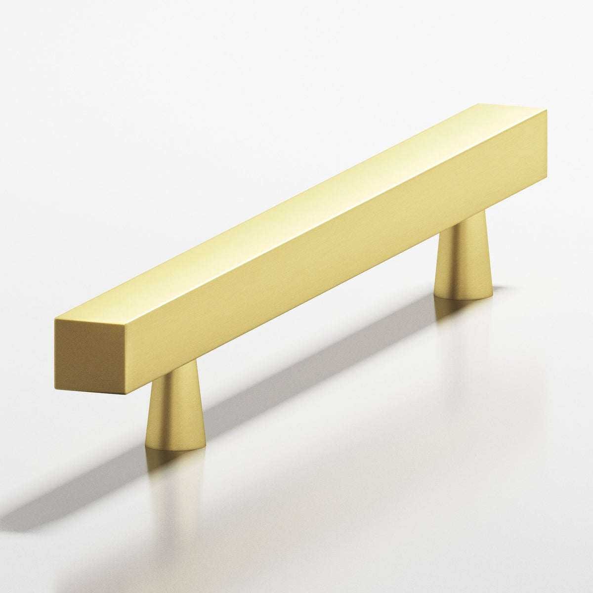 Colonial Bronze 306 Square Pull with Tapered Posts, 7/16 in Square Bar - Matte Satin Brass