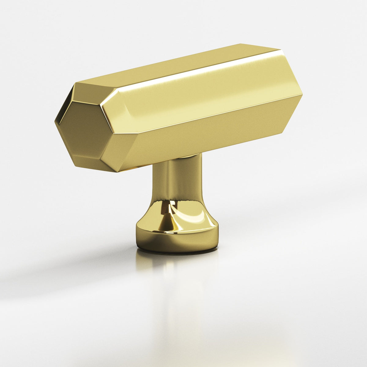 Colonial Bronze 320 Hexagonal T-Knob, 2 in - Polished Brass